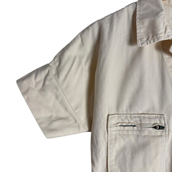 Lee Short Union-Alls Cream Utility Denim Romper Size Small - Picture 8 of 16